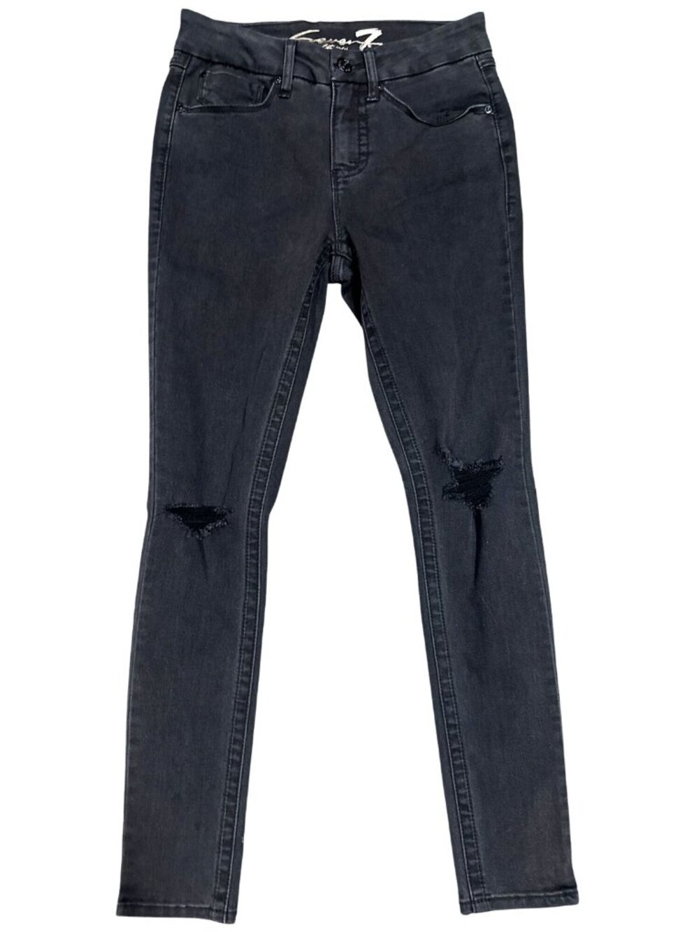 Seven7 Womens Black Tummyless High Rise Skinny Jeans Size 4